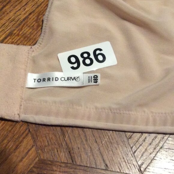 Torrid Curve 48D Bra 360 Back Smoothing Wire Free Push Up Plunge Back Close Nude - Picture 4 of 4